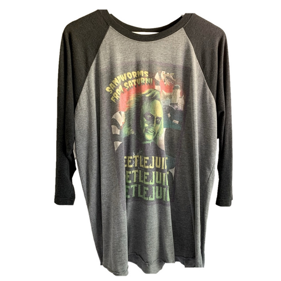 Beetlejuice Tops - 🪲 Beetlejuice Graphic Raglan Tee 🪲